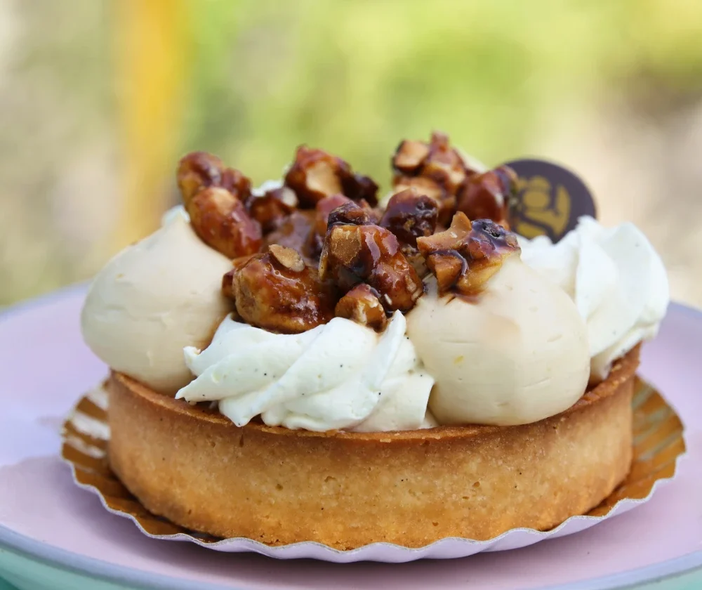 Tarte vanille caramel cacahuètes